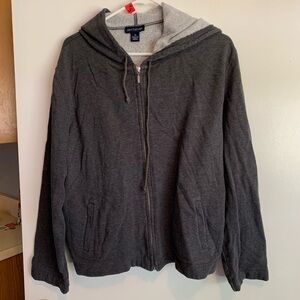 Ann Taylor Grey Zip Up Hoodie with Pockets